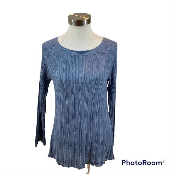 New with Tags ModCloth Open Weave Light Blue Boat Neck Sweater Size Small - Picture 3 of 11